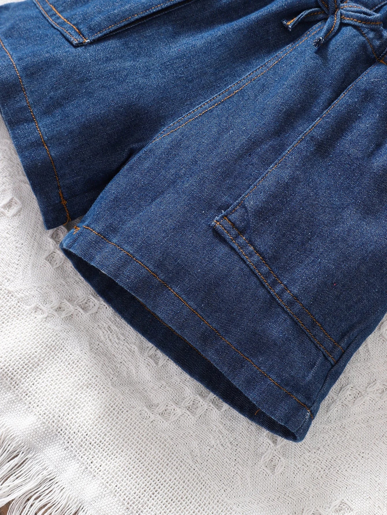 Qingli OEM Factory No Tariff Summer Children's Clothing New Fashion Girls Denim Short-Sleeved Jumpsuit