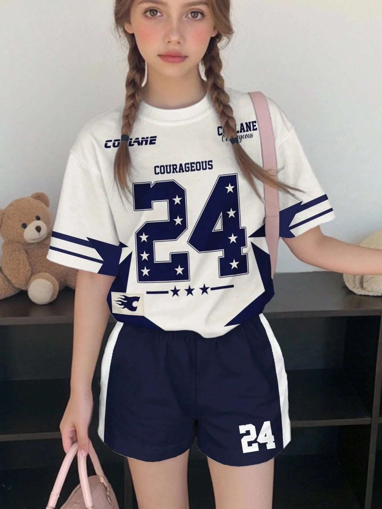 2026 Summer Fashion Girl Outing Dress up Casual Versatile Girl Capibala 3D Printed Short Sleeve Shorts Set
