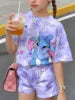 2026 Summer Fashion Girl Outing Dress up Casual Versatile Girl Capibala 3D Printed Short Sleeve Shorts Set