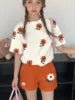 2026 Summer Fashion Girl Outing Dress up Casual Versatile Girl Capibala 3D Printed Short Sleeve Shorts Set
