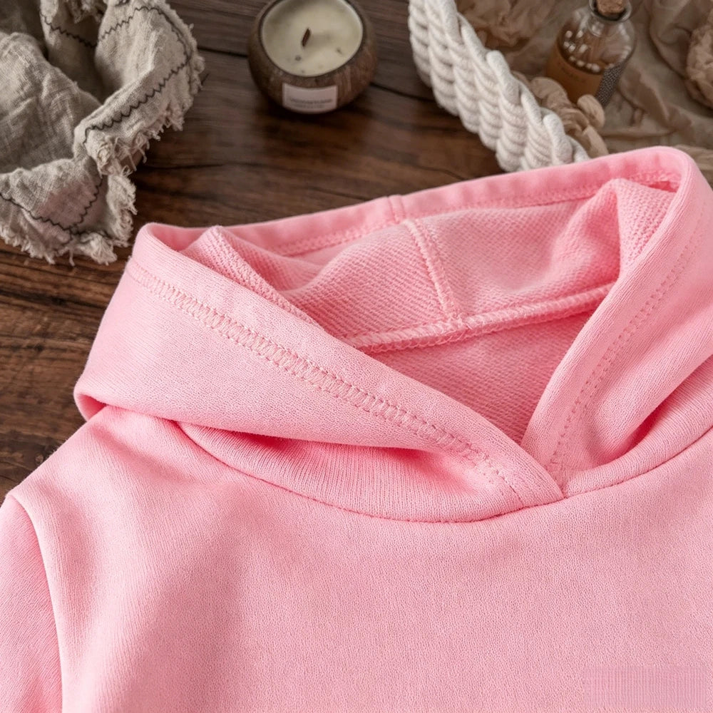 Custom Cool Casual Wear Kpop Idol Style Stylish Character Illustration Girl Group Print Pink Custom Kids Hoodie