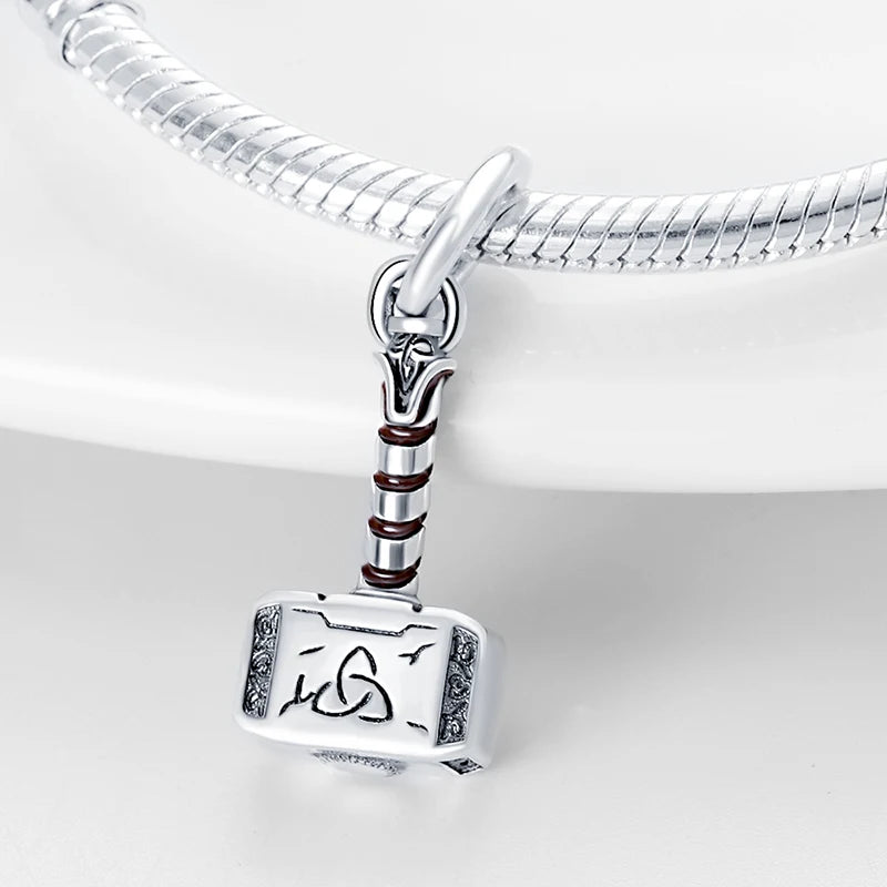 Marvel The Avengers (Animated Film) Lron Man Helmet 925 Sterling Silver Charms Bead Original Women Bracelet DIY Jewelry Hot Gift