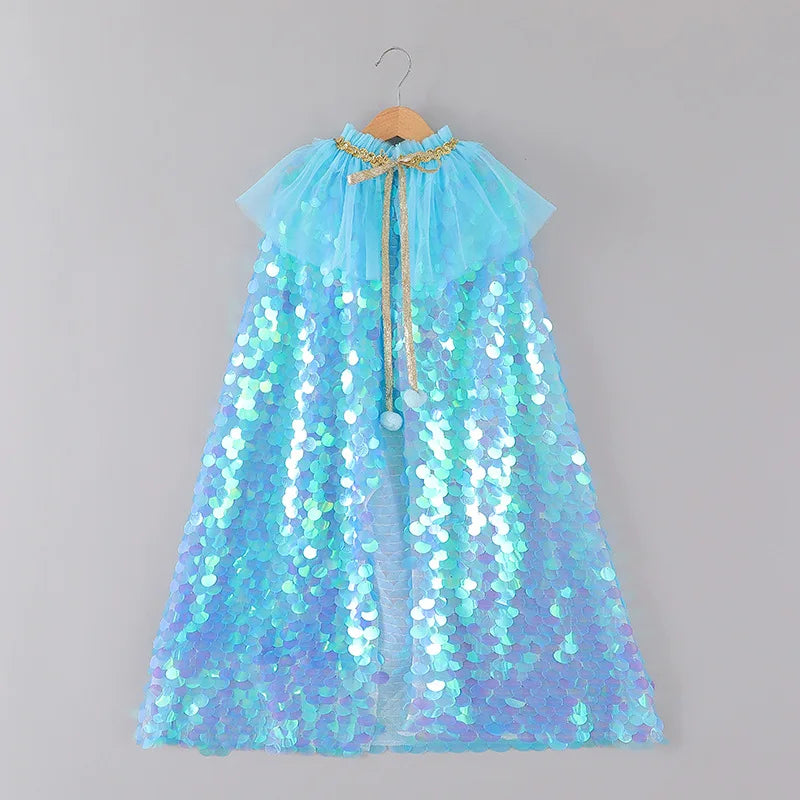 Halloween Cape Baby Girls Capes Christmas Children Sequined Round Collar Princess Ponchos Newborn Accessories