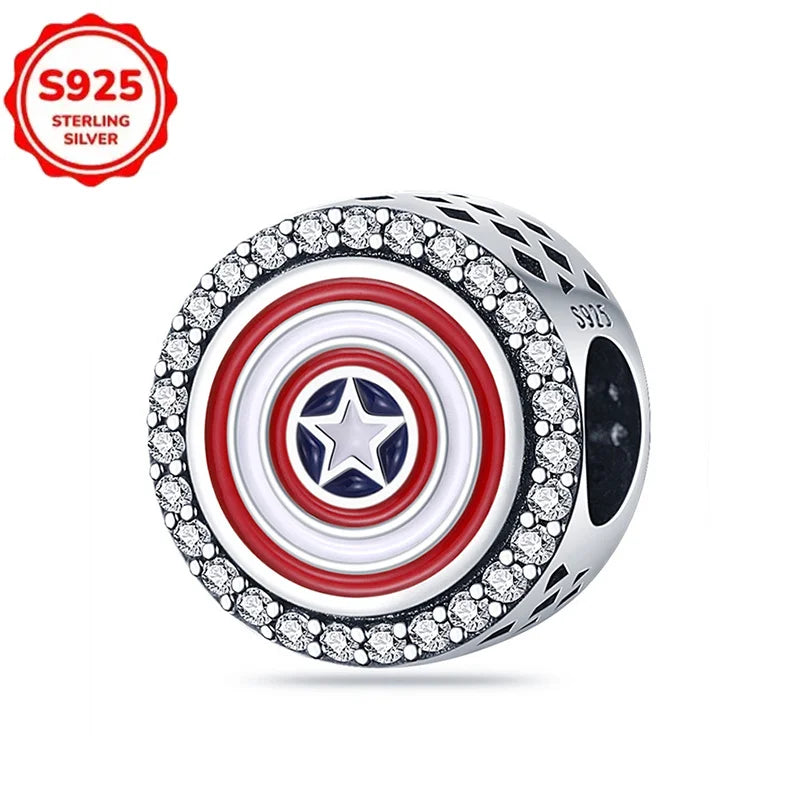 Marvel The Avengers (Animated Film) Lron Man Helmet 925 Sterling Silver Charms Bead Original Women Bracelet DIY Jewelry Hot Gift