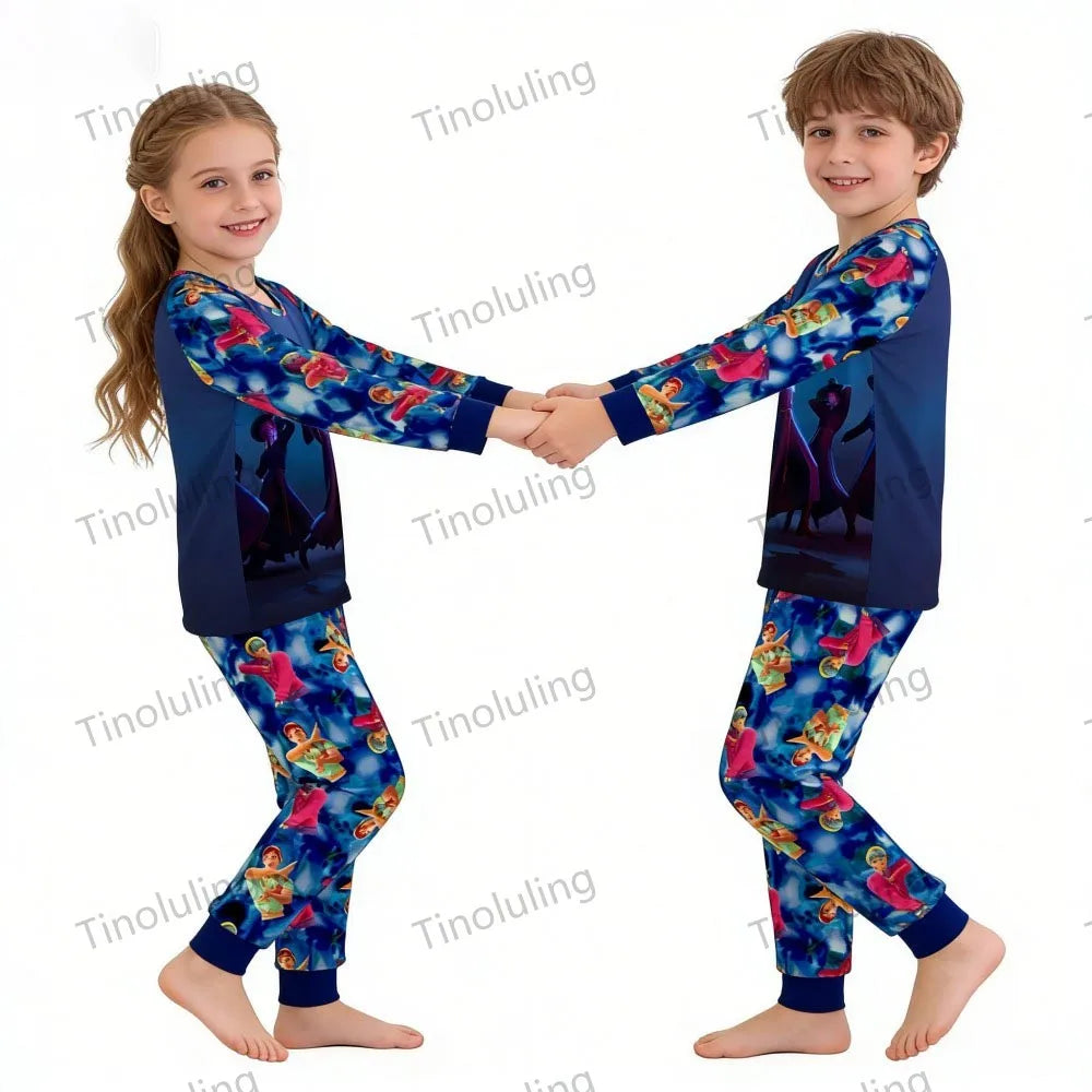 Kpop Girls Pyjamas Cartoon Pijamas Kids Clothes Spring Fashion Girls Long Sleeve T Shirt + Pants 2pcs Set Children Home Pajamas