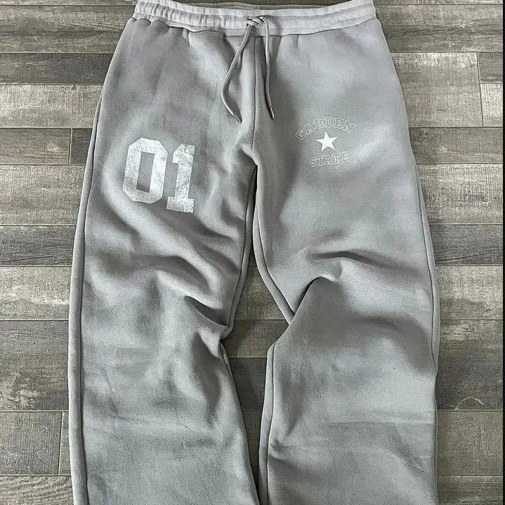 2026 Summer Grey Washed Sweatpants 3D Printed Elastic Waist Baggy Trousers Men's Casual Quick Drying Kids Streetwear