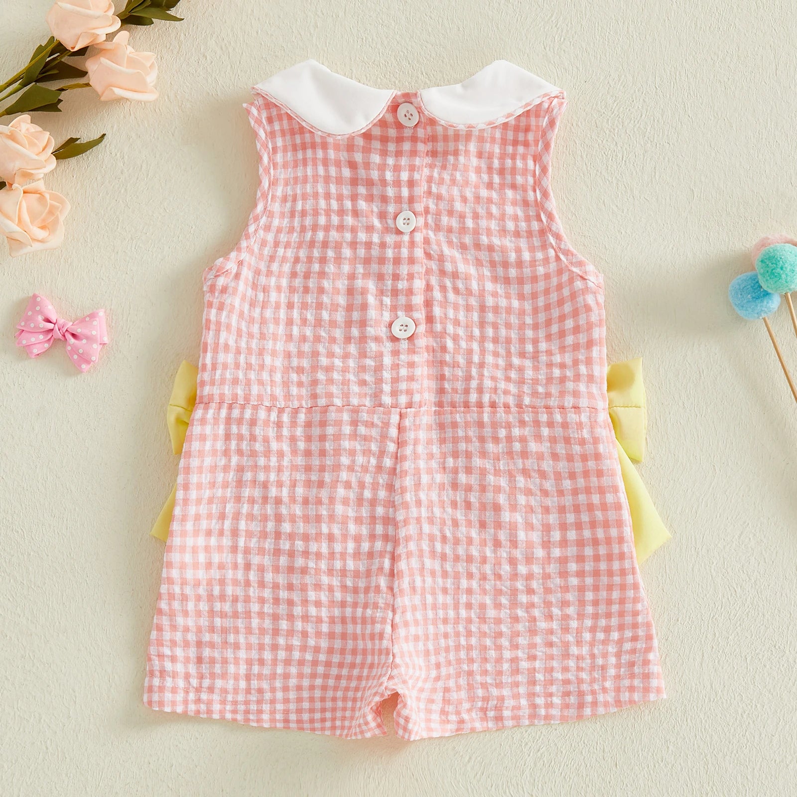 Citgeett Summer Kids Toddler Baby Girls Jumpsuit Shorts Casual Bows Striped Doll Collar Sleeveless Overalls Clothes