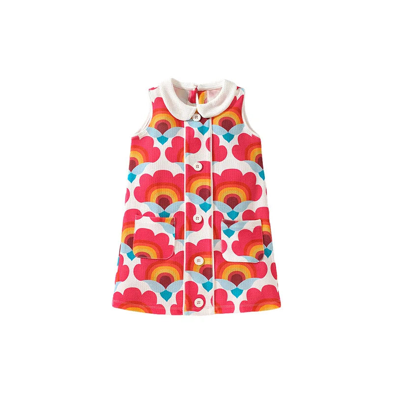Little maven Baby Girls Casual Clothes Little  Girls 2026 New Summer Dress Kids Elegant Party Dress Children's Clothing
