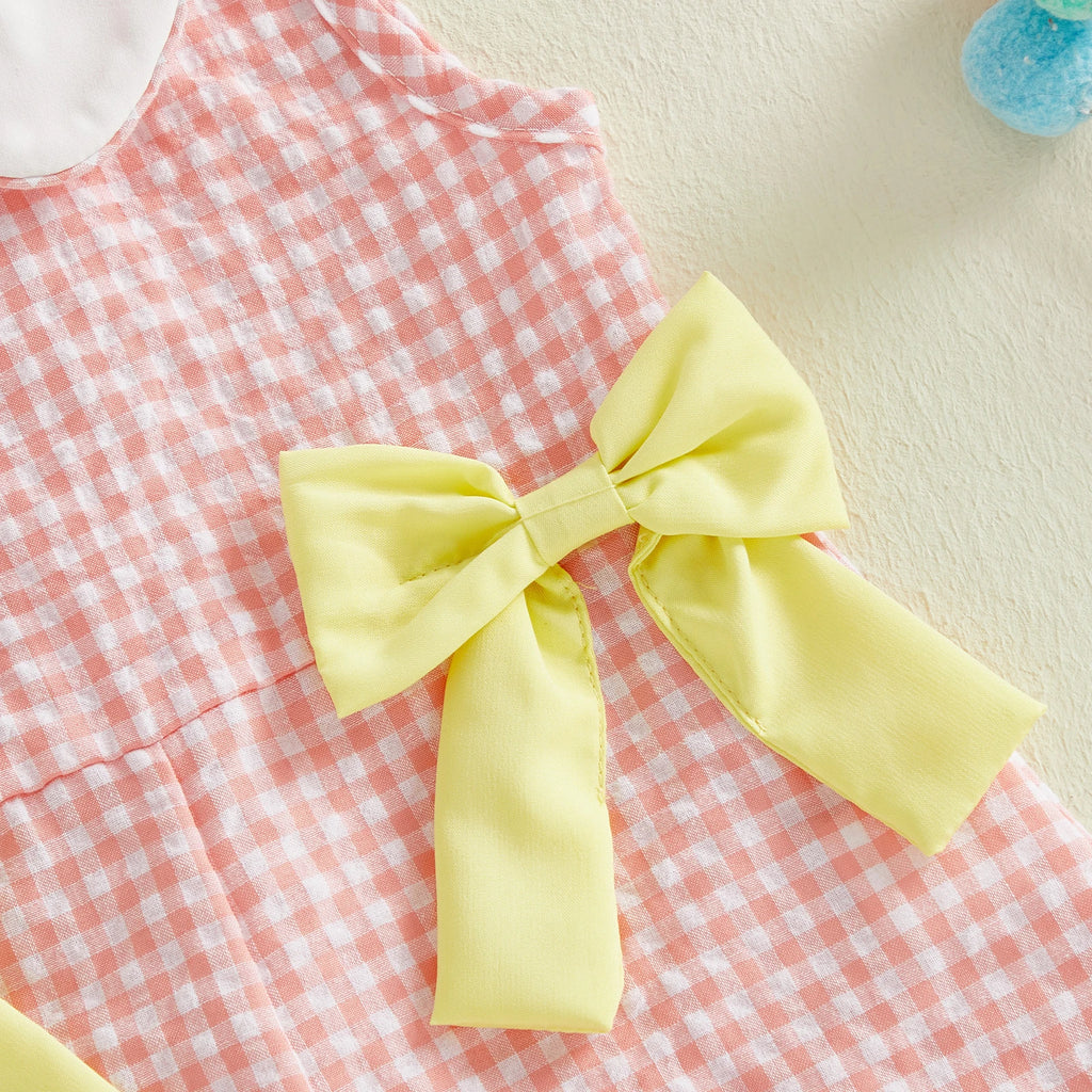 Citgeett Summer Kids Toddler Baby Girls Jumpsuit Shorts Casual Bows Striped Doll Collar Sleeveless Overalls Clothes