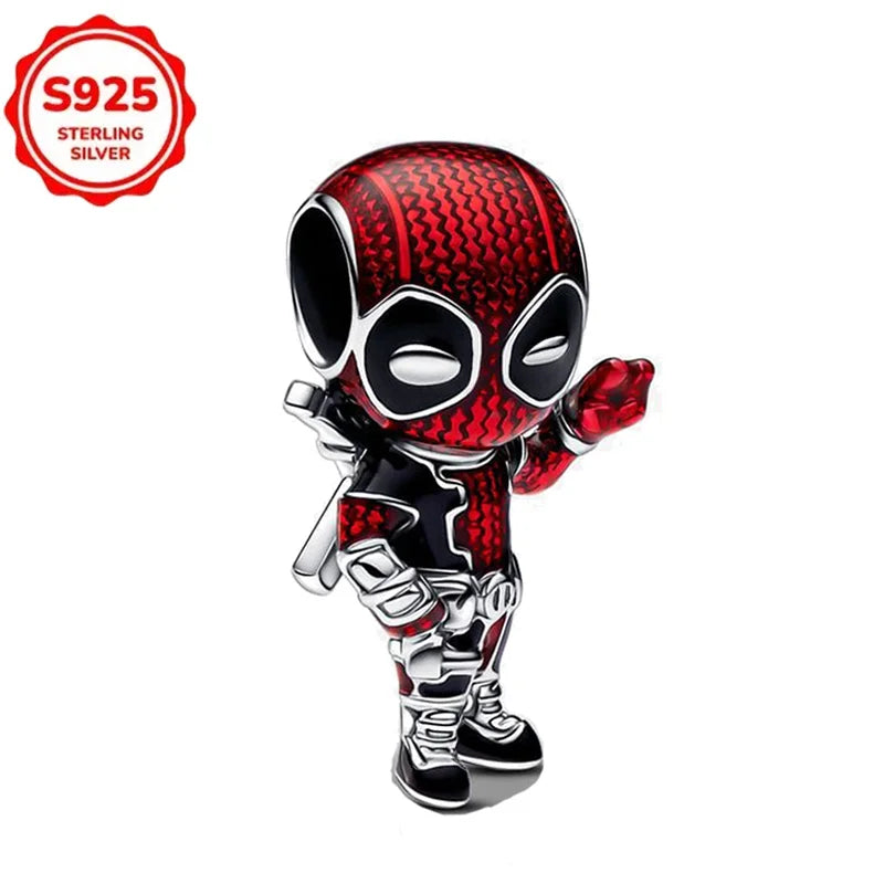 Marvel The Avengers (Animated Film) Lron Man Helmet 925 Sterling Silver Charms Bead Original Women Bracelet DIY Jewelry Hot Gift