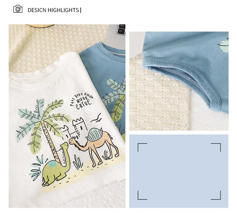 Kids Cartoon Tank Sleeveless Top Children Breathable Cotton T-shirt Vest Summer New Fashion Clothing