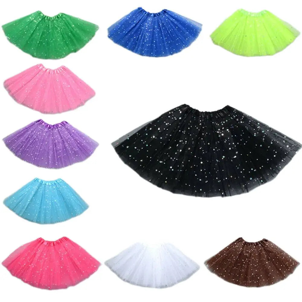 Princess Party Dress Petticoat Fancy Dress Birthday Party Tutu Dress 3 Layers Girls  Sparkling
