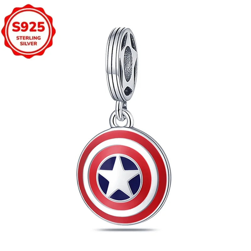 Marvel The Avengers (Animated Film) Lron Man Helmet 925 Sterling Silver Charms Bead Original Women Bracelet DIY Jewelry Hot Gift