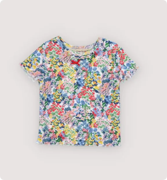 Baby Rompers Jumpers 2026 Summer Verbena Print Girl Dress Short Sleeve Tee and Short Set Sisters Skirt Clothing