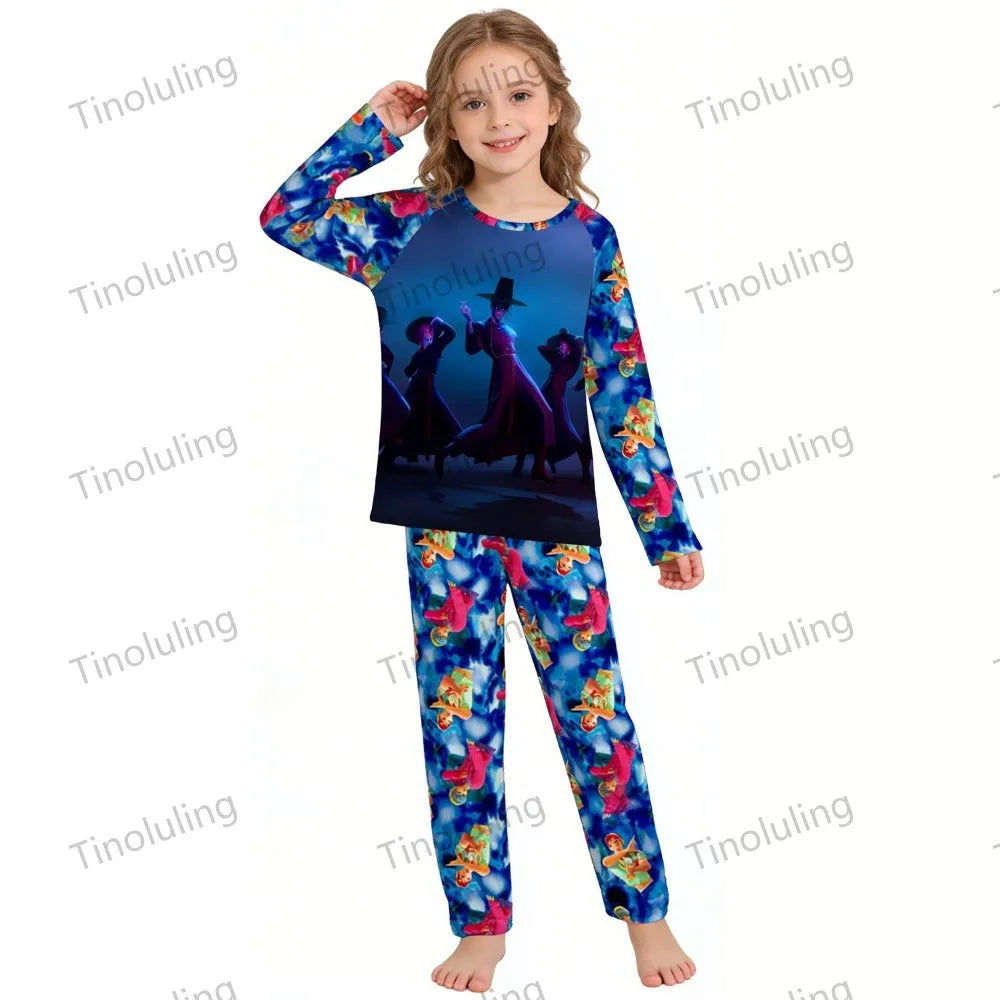 Kpop Girls Pyjamas Cartoon Pijamas Kids Clothes Spring Fashion Girls Long Sleeve T Shirt + Pants 2pcs Set Children Home Pajamas