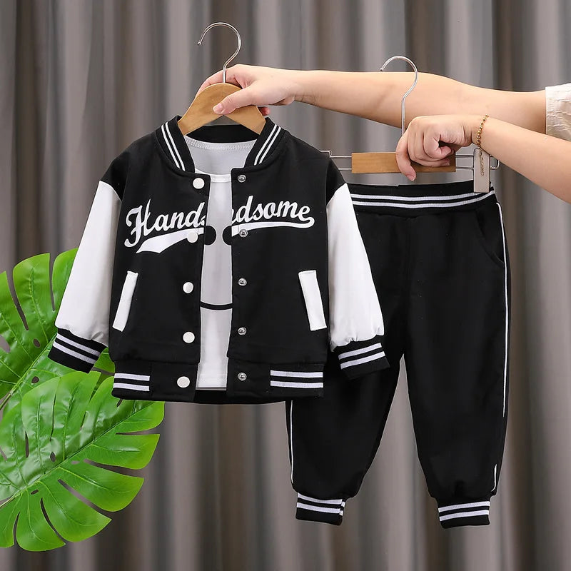 Fashion Autumn Children Suits Baby Boys Girls Clothes stamp Cotton T-Shirt Pants 2Pcs/sets Spring Toddler Clothing Sport Suits