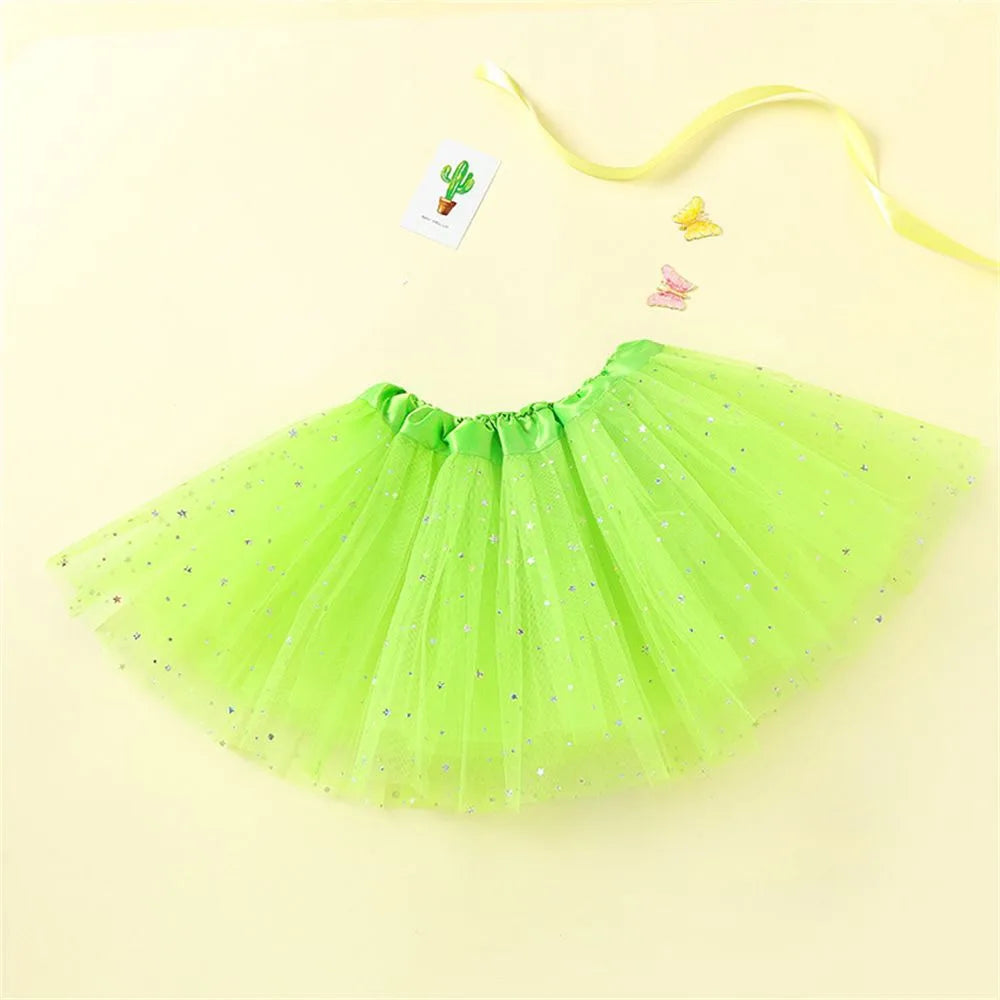 Princess Party Dress Petticoat Fancy Dress Birthday Party Tutu Dress 3 Layers Girls  Sparkling
