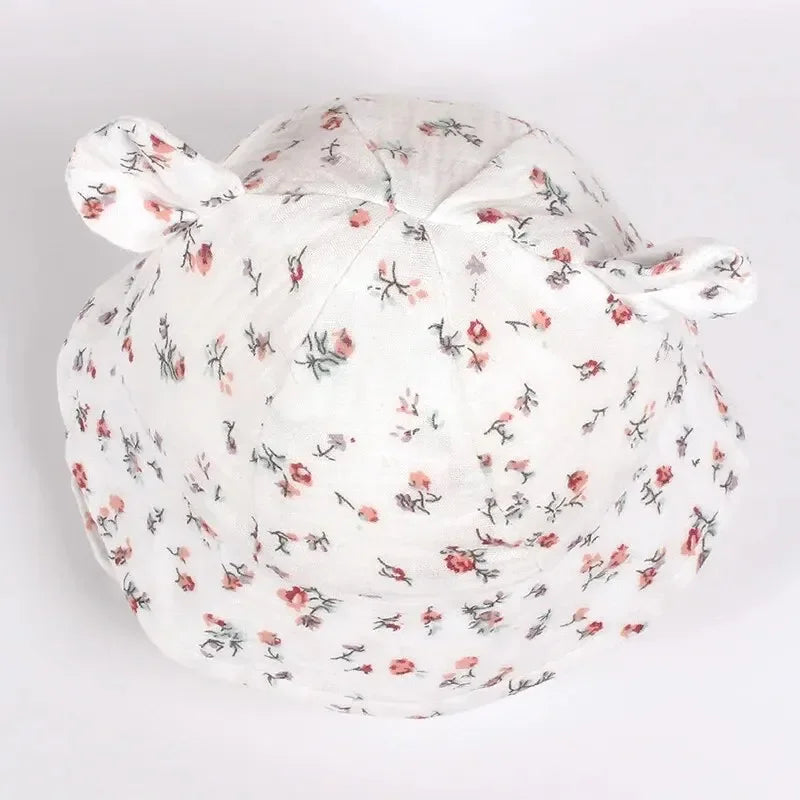 2026 Newborn Boys Girls Bucket Hat Summer Kids Toddler Panama Cap 0 to 12 Months Soft Cotton Baby Sun Hat With Ears Cute Bunny