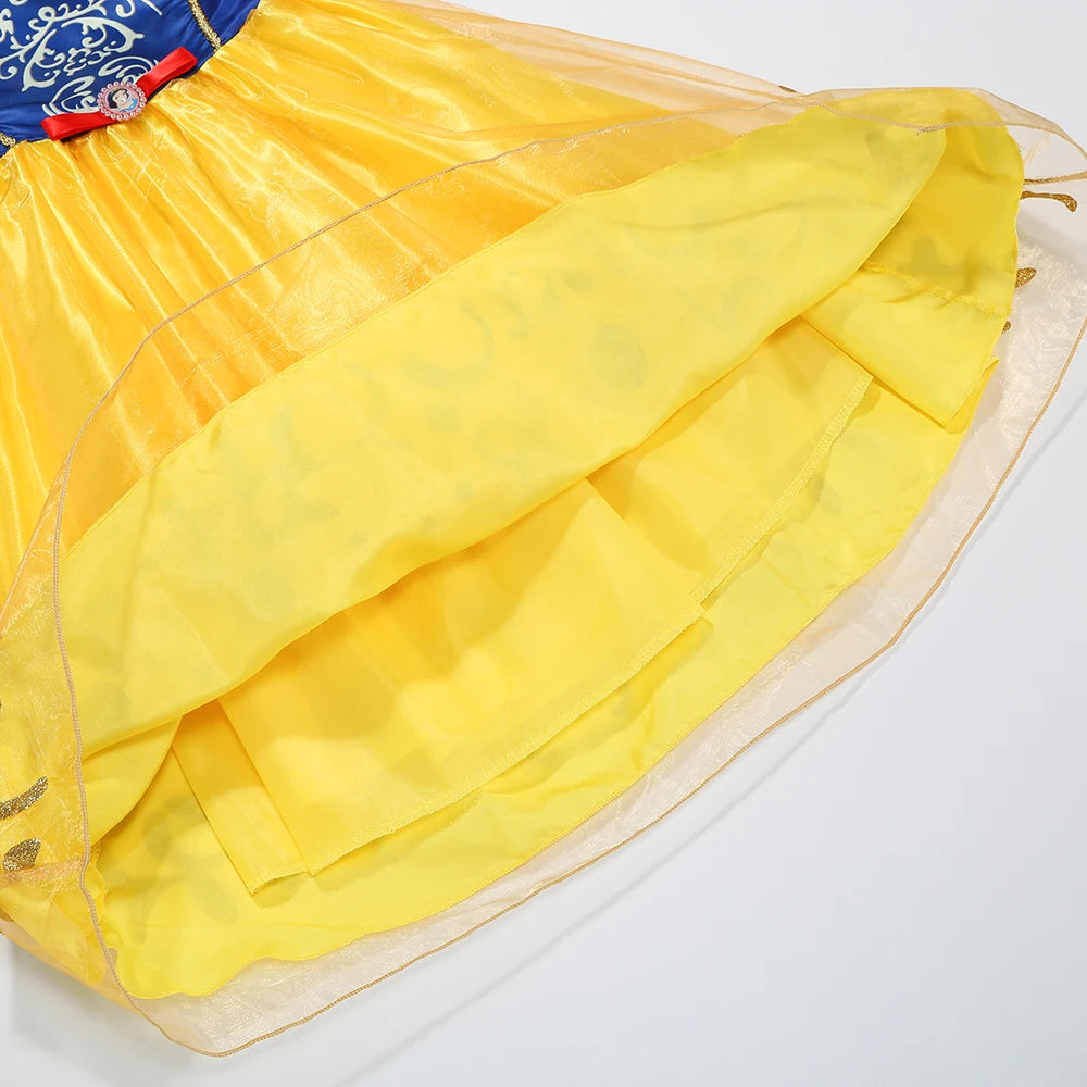 Girls Movies Snow White Princess Dress Halloween Cosplay Disguise Carnival Birthday Outfit Party Costume
