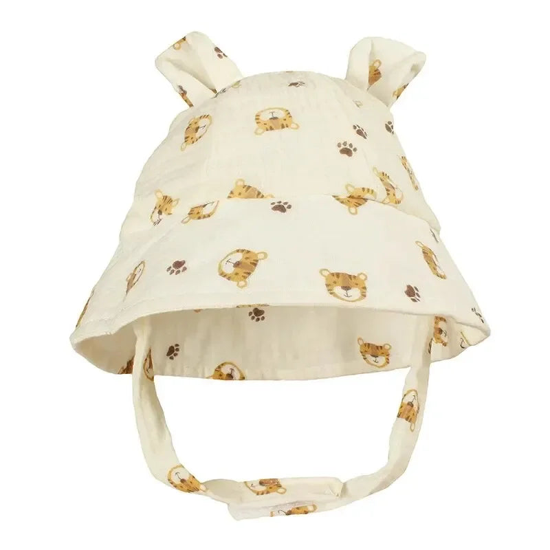 2026 Newborn Boys Girls Bucket Hat Summer Kids Toddler Panama Cap 0 to 12 Months Soft Cotton Baby Sun Hat With Ears Cute Bunny