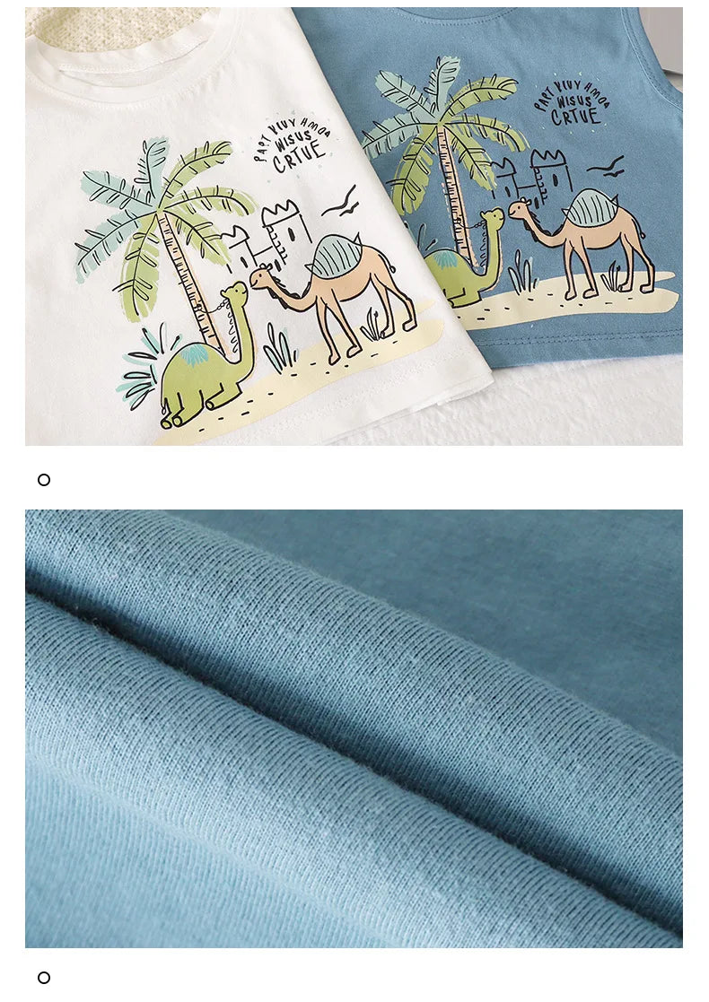 Kids Cartoon Tank Sleeveless Top Children Breathable Cotton T-shirt Vest Summer New Fashion Clothing