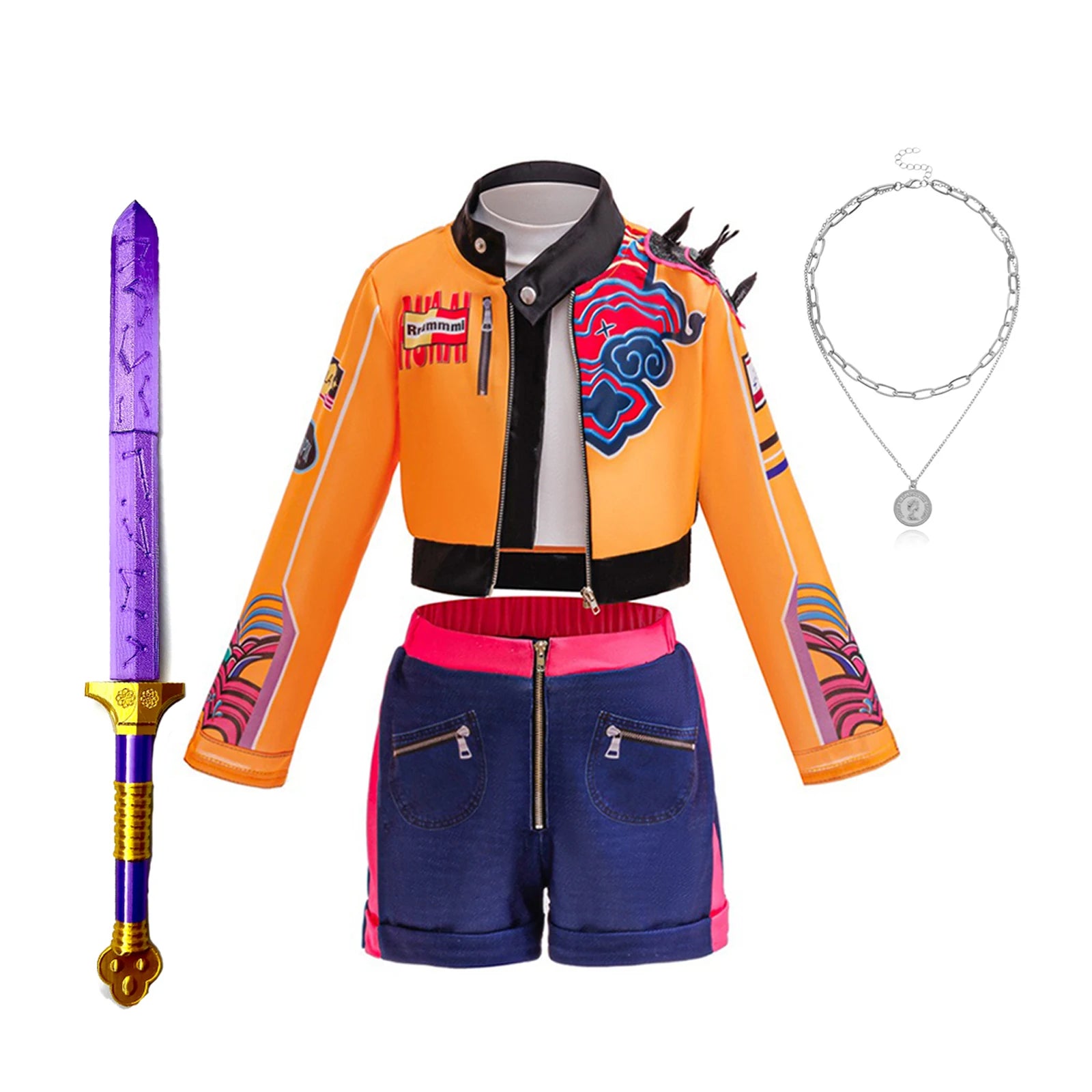 K-pop Hunters Cosplay Rumi Kpop Singer Hunt'trix Dress Up Girls Costumes Kids Party Carneval