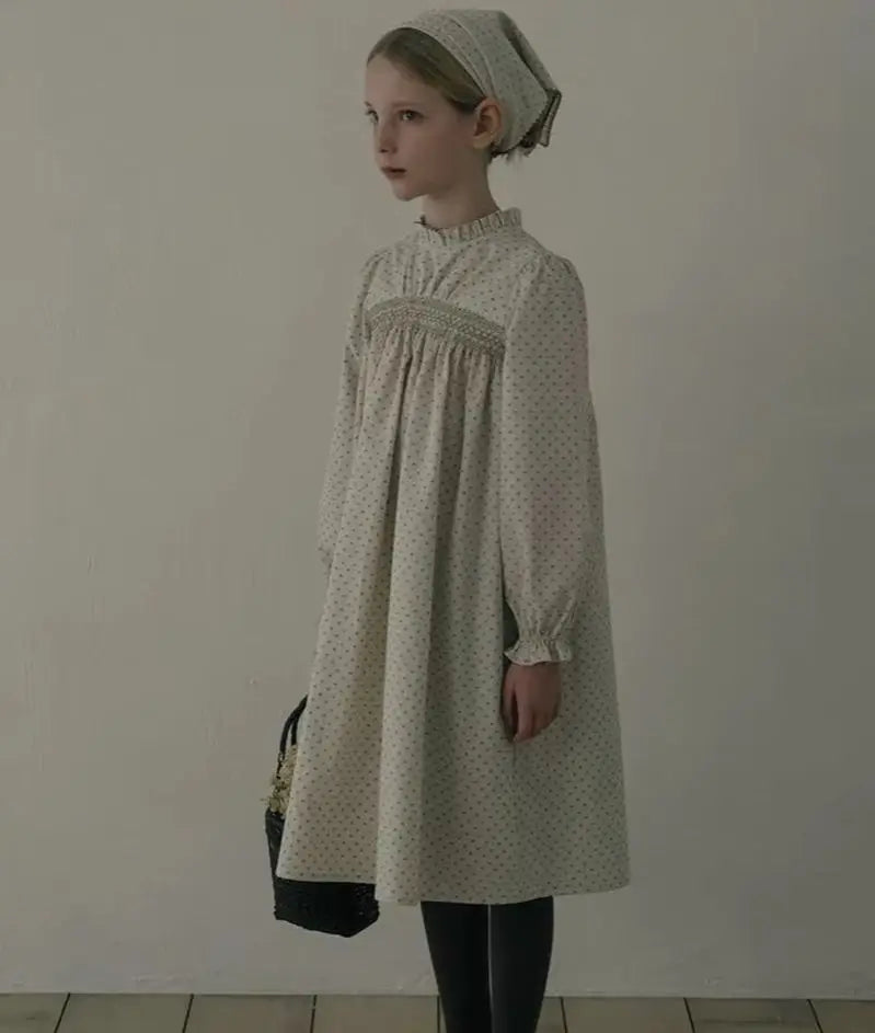 2025 Autumn Long Sleeve Girls Dress Lou Printed Embroidery Lace Kids Princess Dress Palace Style Baby Skirts Series Clothing