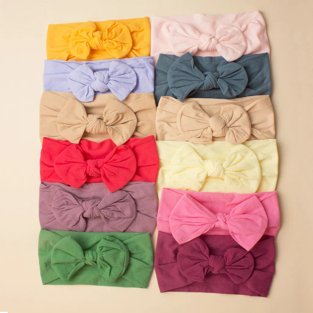 Baby Bow Headbands For Girls Soft ElasticChildren Hair Band Hair Tie Newborn Baby Hair Accessories Party Gifts Girls Headwraps