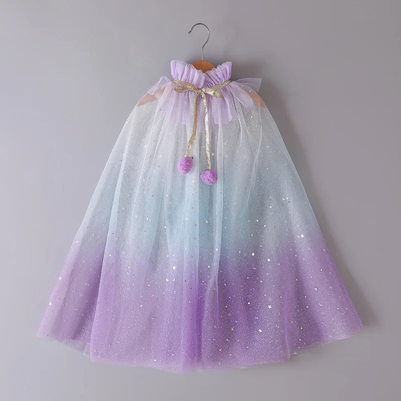 Halloween Cape Baby Girls Capes Christmas Children Sequined Round Collar Princess Ponchos Newborn Accessories