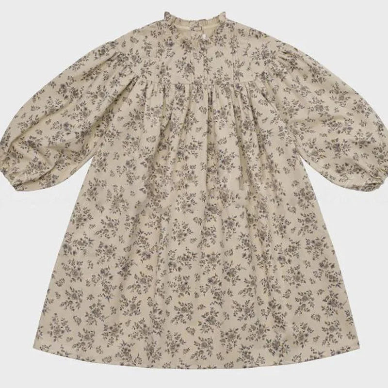 2025 Autumn Long Sleeve Girls Dress Lou Printed Embroidery Lace Kids Princess Dress Palace Style Baby Skirts Series Clothing