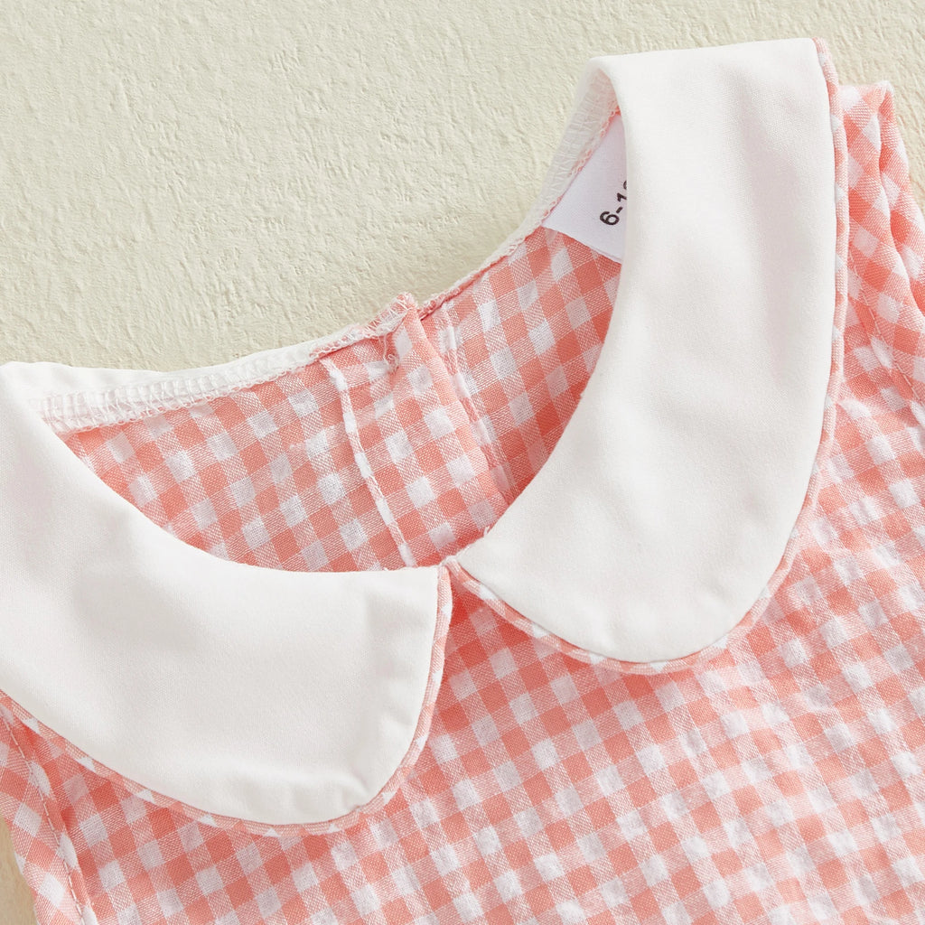 Citgeett Summer Kids Toddler Baby Girls Jumpsuit Shorts Casual Bows Striped Doll Collar Sleeveless Overalls Clothes
