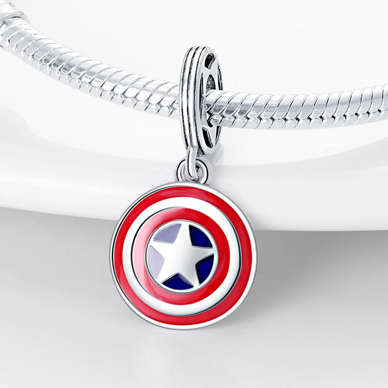 Marvel The Avengers (Animated Film) Lron Man Helmet 925 Sterling Silver Charms Bead Original Women Bracelet DIY Jewelry Hot Gift