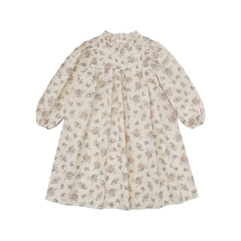 2025 Autumn Long Sleeve Girls Dress Lou Printed Embroidery Lace Kids Princess Dress Palace Style Baby Skirts Series Clothing