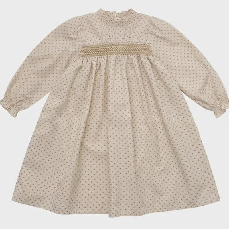 2025 Autumn Long Sleeve Girls Dress Lou Printed Embroidery Lace Kids Princess Dress Palace Style Baby Skirts Series Clothing