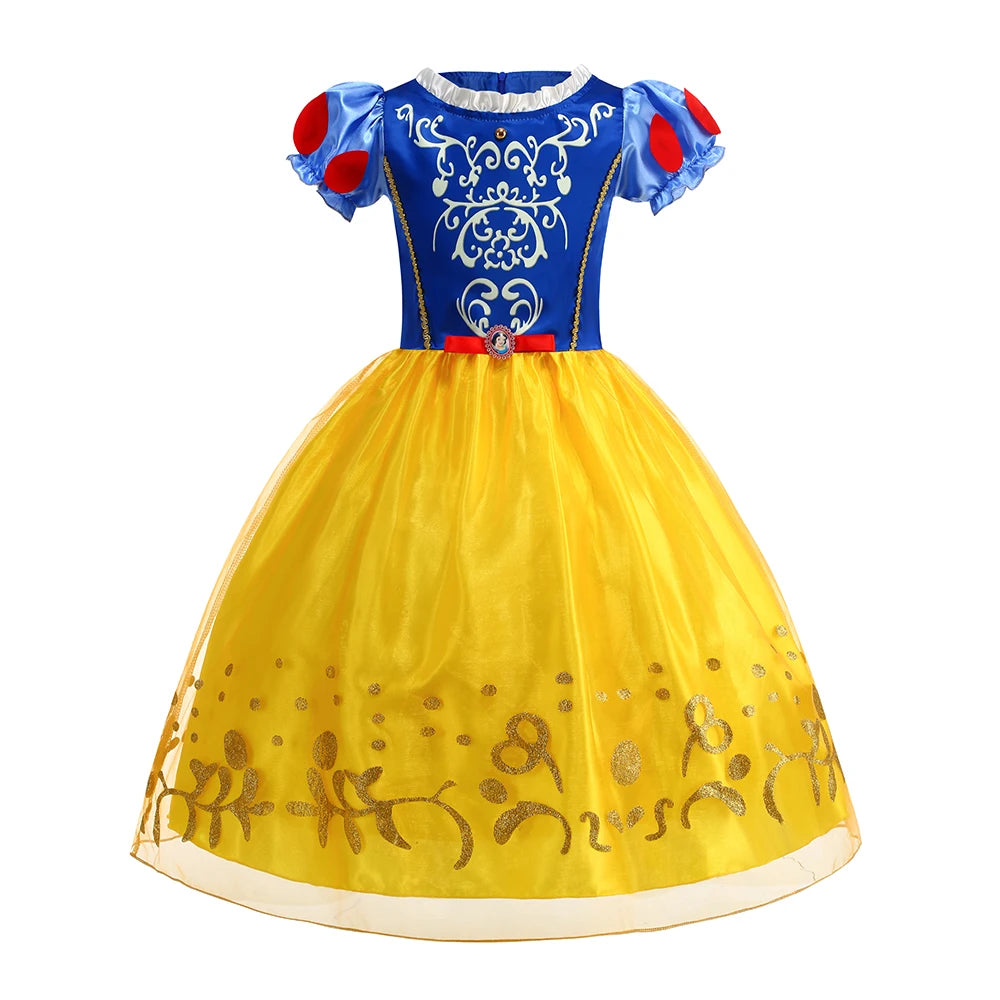 Girls Movies Snow White Princess Dress Halloween Cosplay Disguise Carnival Birthday Outfit Party Costume