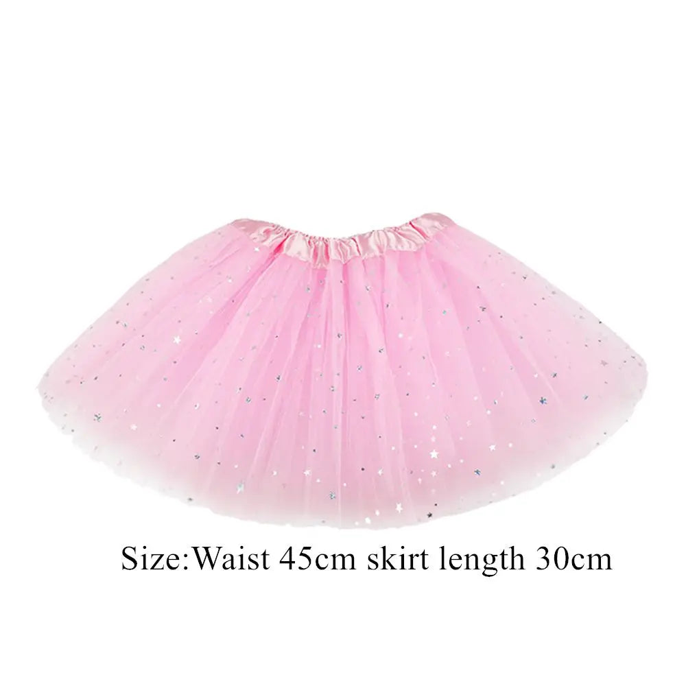 Princess Party Dress Petticoat Fancy Dress Birthday Party Tutu Dress 3 Layers Girls  Sparkling