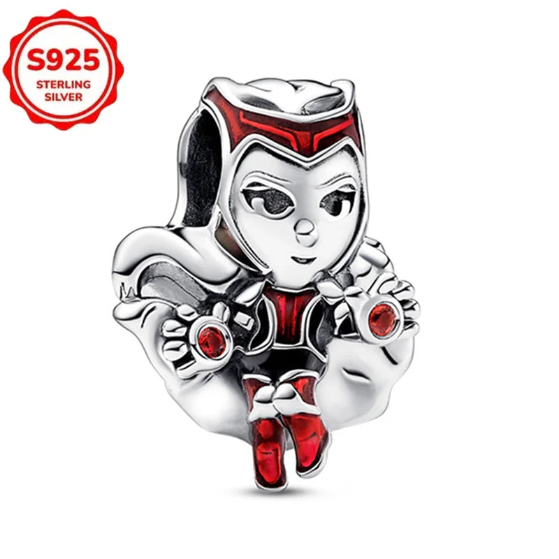 Marvel The Avengers (Animated Film) Lron Man Helmet 925 Sterling Silver Charms Bead Original Women Bracelet DIY Jewelry Hot Gift