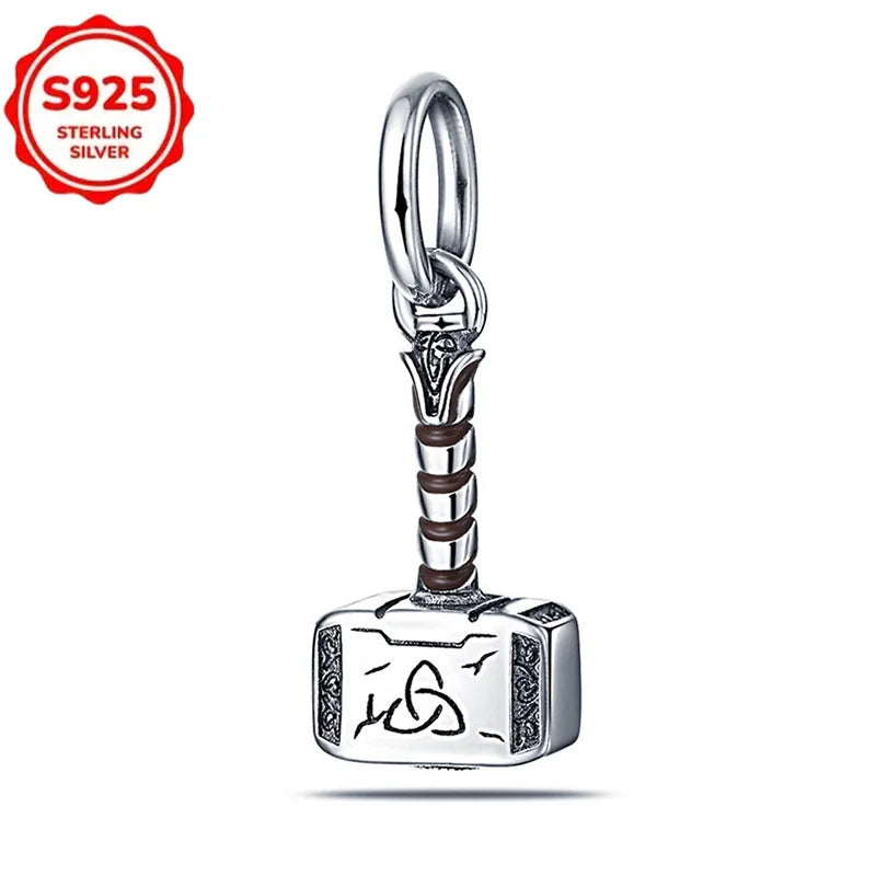 Marvel The Avengers (Animated Film) Lron Man Helmet 925 Sterling Silver Charms Bead Original Women Bracelet DIY Jewelry Hot Gift