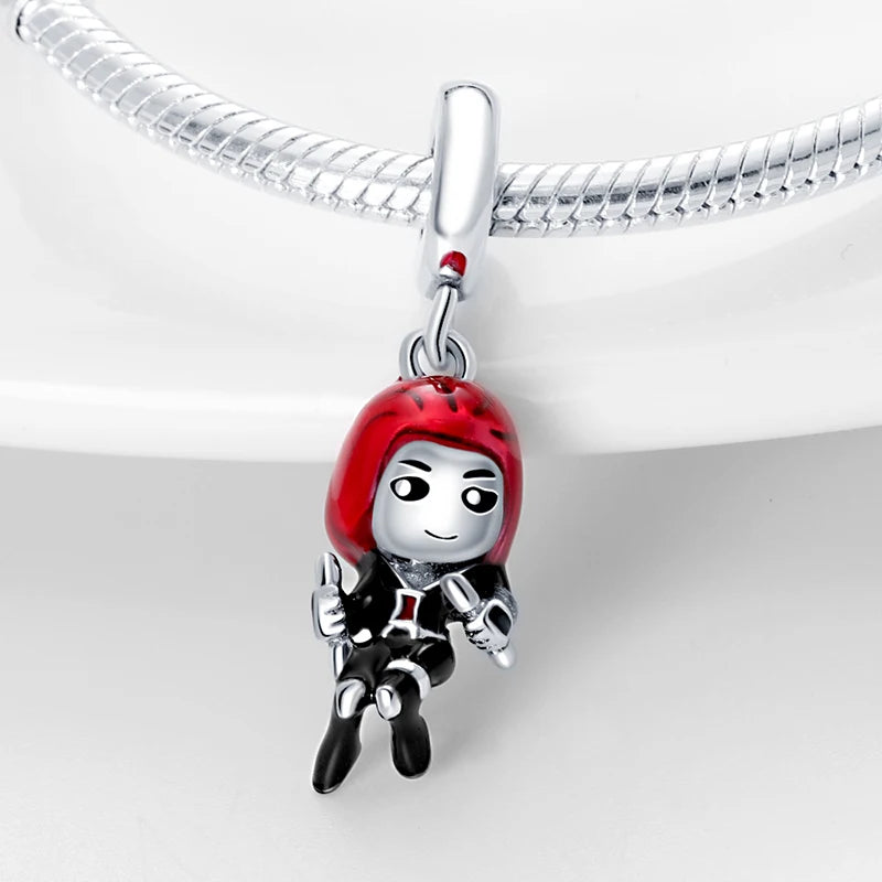 Marvel The Avengers (Animated Film) Lron Man Helmet 925 Sterling Silver Charms Bead Original Women Bracelet DIY Jewelry Hot Gift