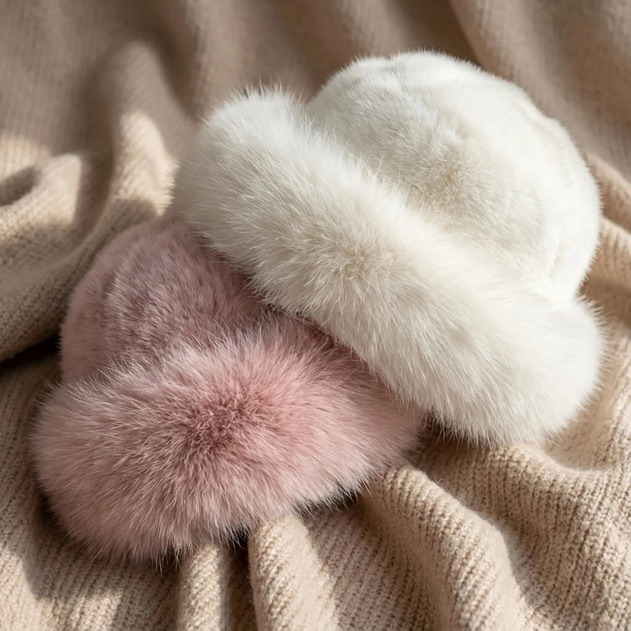 Fuffy Fur Kids Winter Hat Solid Color Thicken Plush Warm Mongolian Hats For Boys Girls Outdoor Cold-proof  Bucket Cap
