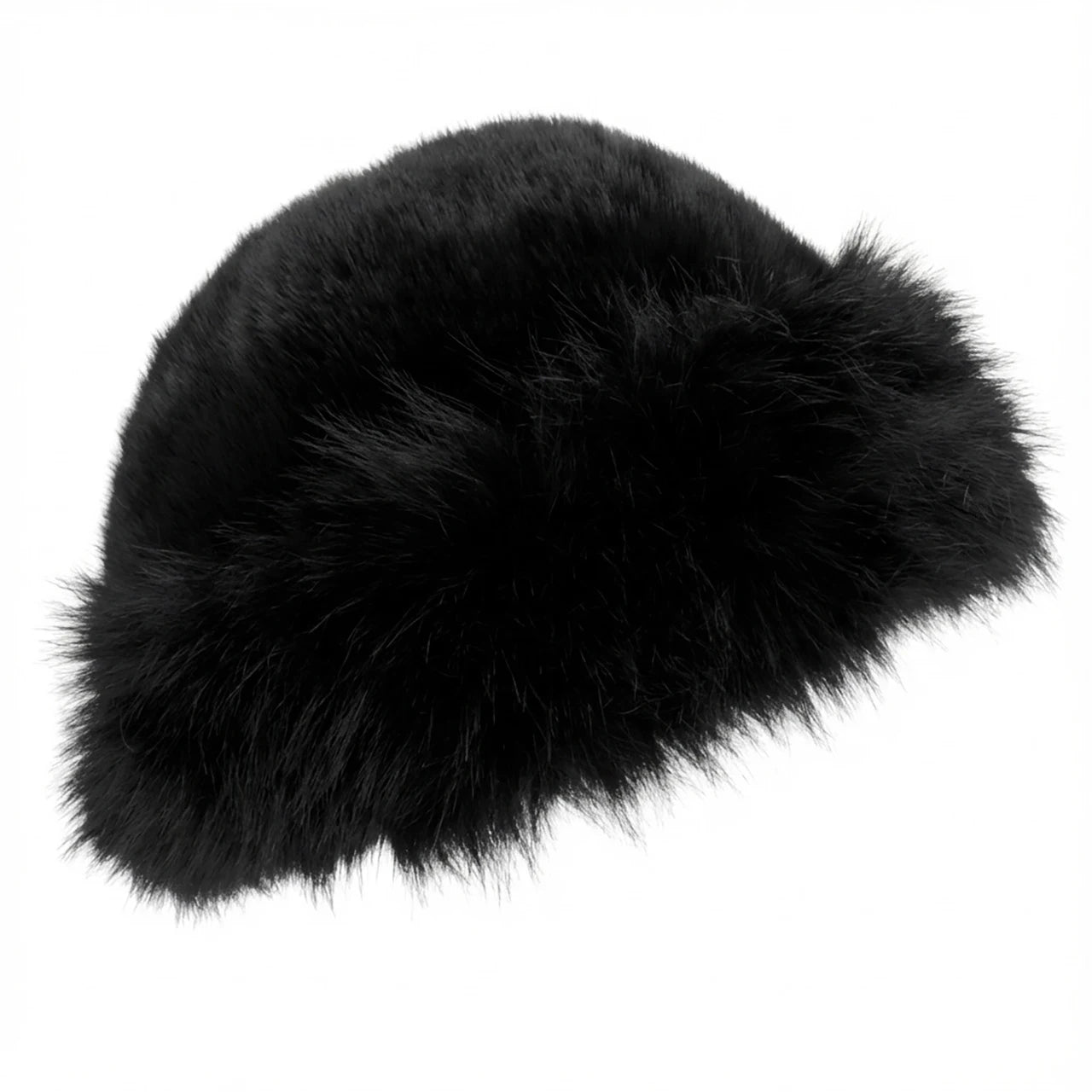 Fuffy Fur Kids Winter Hat Solid Color Thicken Plush Warm Mongolian Hats For Boys Girls Outdoor Cold-proof  Bucket Cap