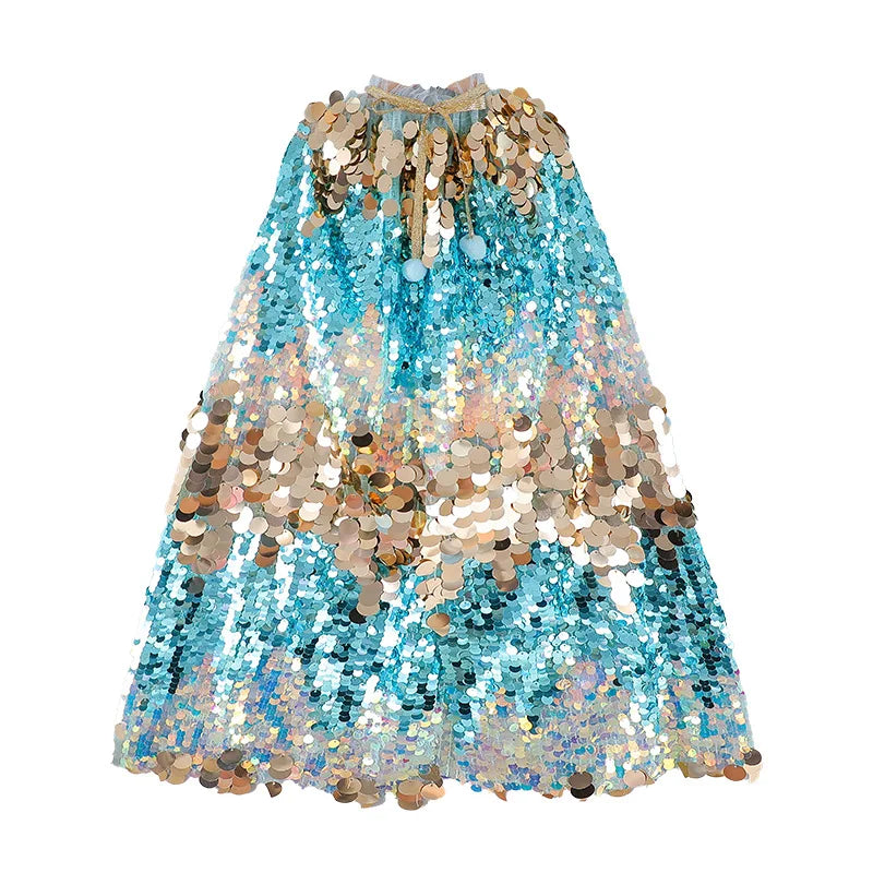 Halloween Cape Baby Girls Capes Christmas Children Sequined Round Collar Princess Ponchos Newborn Accessories