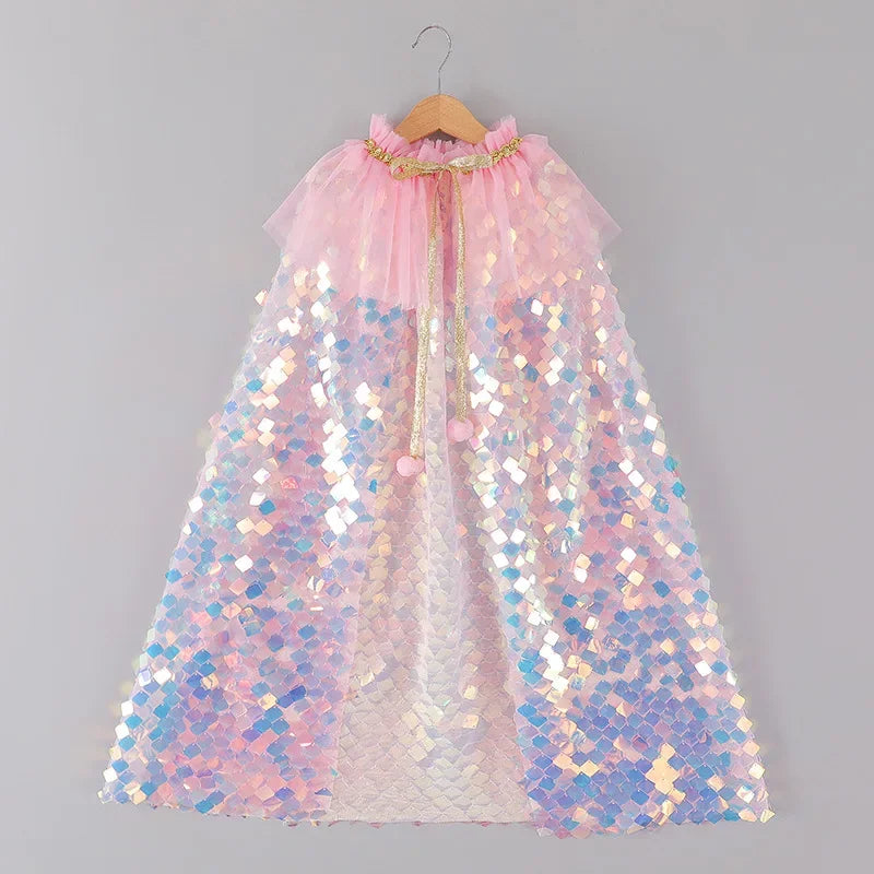 Halloween Cape Baby Girls Capes Christmas Children Sequined Round Collar Princess Ponchos Newborn Accessories