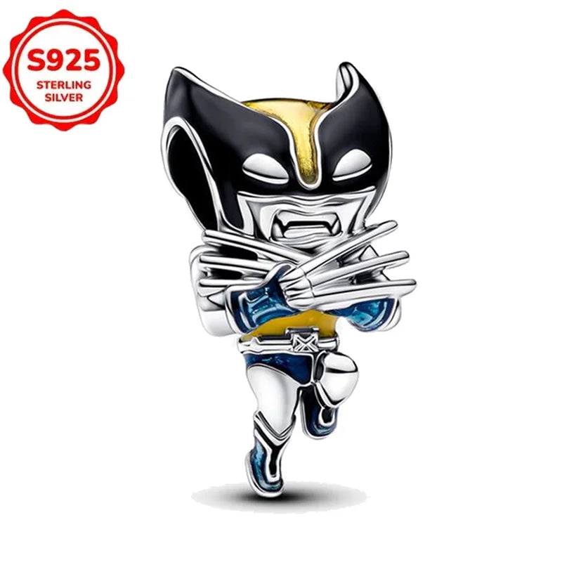 Marvel The Avengers (Animated Film) Lron Man Helmet 925 Sterling Silver Charms Bead Original Women Bracelet DIY Jewelry Hot Gift