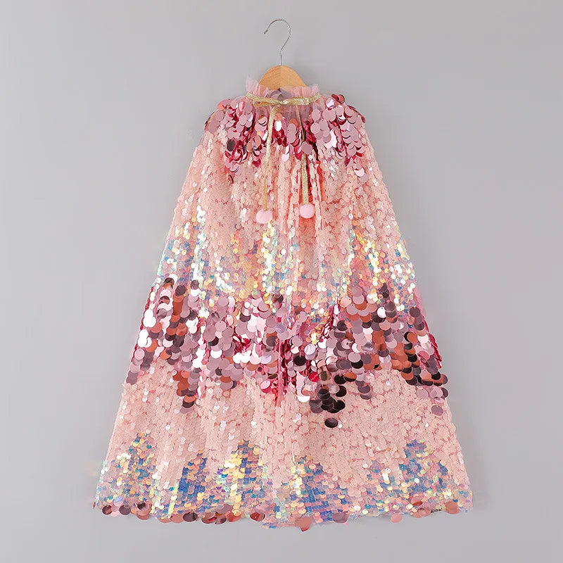 Halloween Cape Baby Girls Capes Christmas Children Sequined Round Collar Princess Ponchos Newborn Accessories