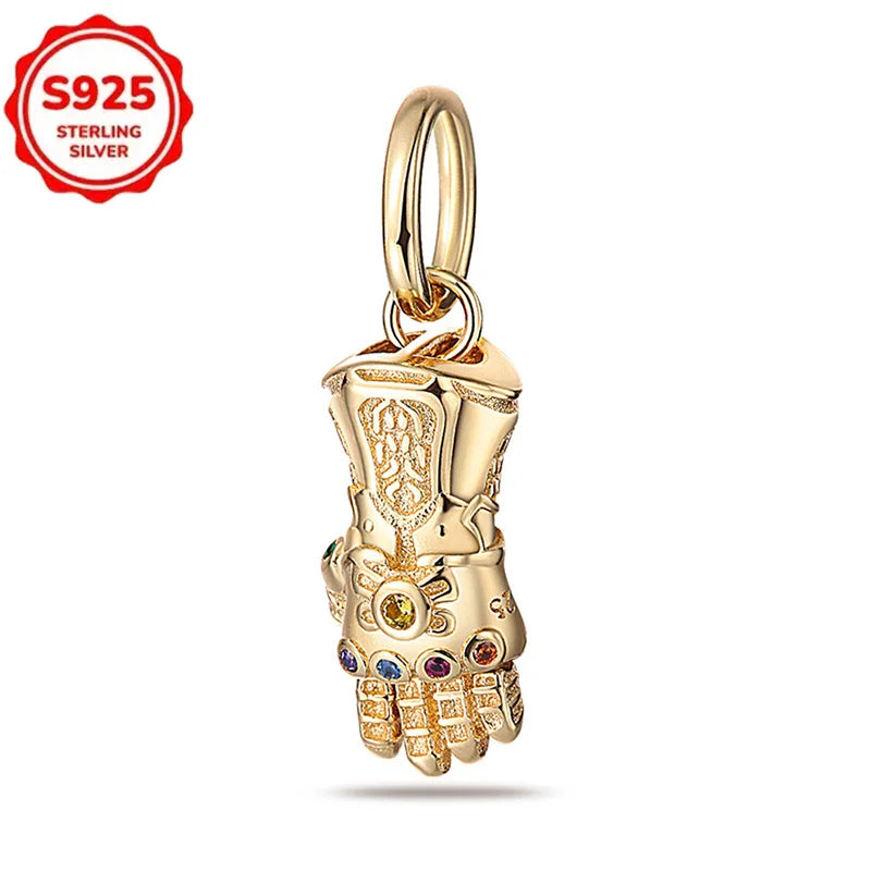 Marvel The Avengers (Animated Film) Lron Man Helmet 925 Sterling Silver Charms Bead Original Women Bracelet DIY Jewelry Hot Gift