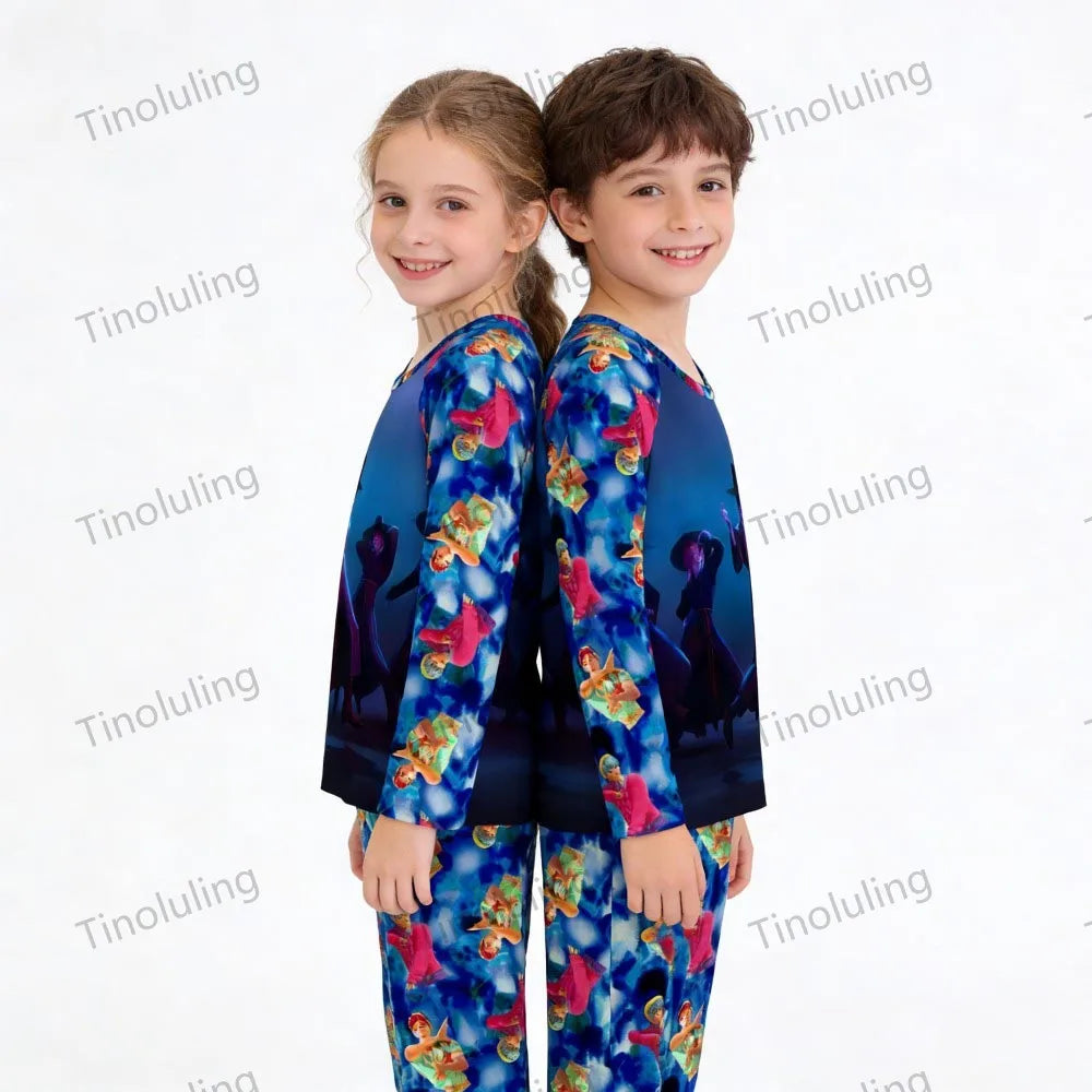 Kpop Girls Pyjamas Cartoon Pijamas Kids Clothes Spring Fashion Girls Long Sleeve T Shirt + Pants 2pcs Set Children Home Pajamas
