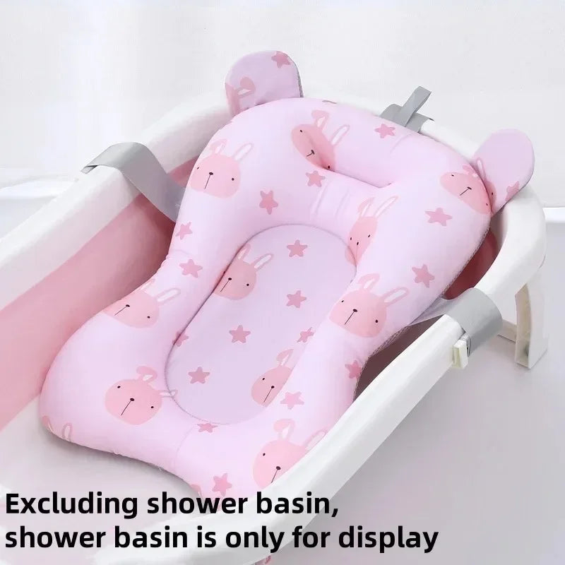 Foldable Floating Baby Bath Seat Pad Adjustable Bathtub Support Mat Shower Cushion Security Water Pad for Newborn Baby Bathing
